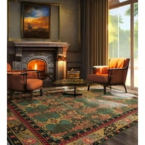 ALEF HOME Botanical Area Rug, Tufted Multicolor Art Deco Rug, 8' x 10'