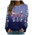 thumbnail image 1 of Wyzesi Chandails en Molleton Maxifashion Chandail à Enfiler Hauts pour Femmes Joyeux Noël Imprimé Col Chandail en Molleton Col Rond Coupe Ajustée Hauts à Enfiler Décontractés Manches Longues Chandails d'Entraînement Amples Blouseladies Chandails en Molletonshort, 1 of 4