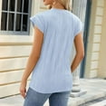 thumbnail image 4 of Mittory Women's Short Sleeve Dressy Tops Crewneck Textured Shirt Cute Summer Tops Basic T-Shirts Work Blouses, 4 of 4