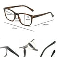 thumbnail image 5 of Womens Square Oversized Square Tortoiseshell Reading Glasses 3.00 Mens Clear Frame Classic Spring Hinge Readers +3.00, 5 of 5