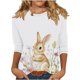 thumbnail image 3 of TaTaai Women's Pullover Blouse Round Neck 3/4 Sleeve Easter Print T-Shirt Casual Loose Fit Holiday Spring Festival Everyday Wear Gift, 3 of 5