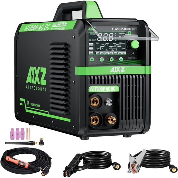 AIXZGLOBAL 200A AC/DC TIG Welder, 110V/220V Dual Voltage Aluminum Welding Machine with MMA, AC TIG, DC TIG, Pulse TIG Modes