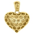 thumbnail image 3 of 14K Yellow Gold Diamond Puff Heart Pendant 1.20" Ladies Pave Domed Charm 2.55 Ct, 3 of 5