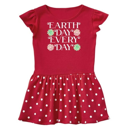 

Inktastic Earth Day Every Day- watercolor flowers Gift Toddler Girl Dress
