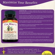 Tin Man's Turmeric | Fast Acting Joint Support Supplement - Glucosamine Chondroitin Supplements MSM Complex - with Boswellia, Quercetin for Joints, Bones, Knees & Mobility - Iwalu USA - 180 Capsules
