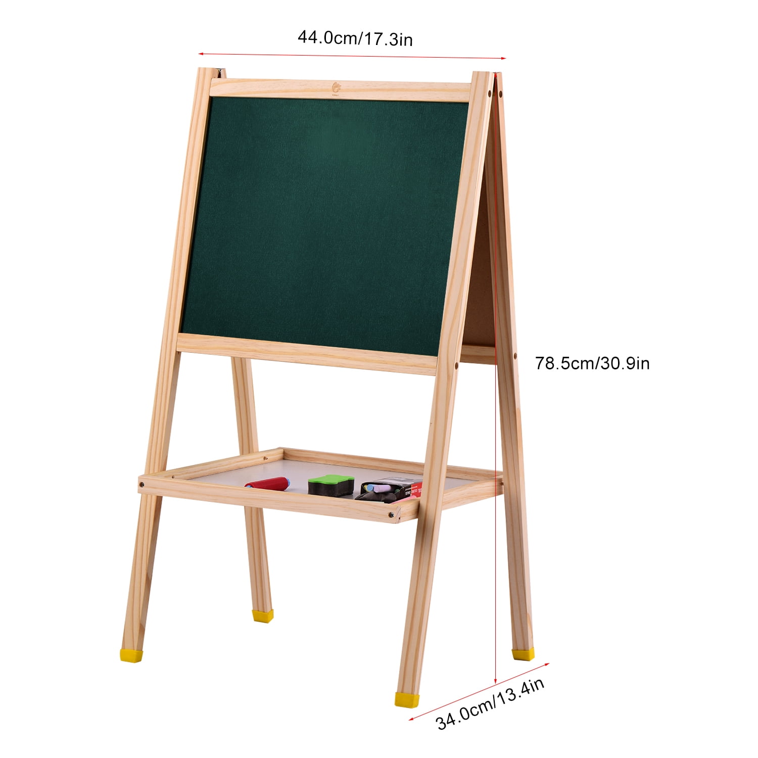 Wooden Art Easel DoubleSided Chalkboard & Dry Erase Board