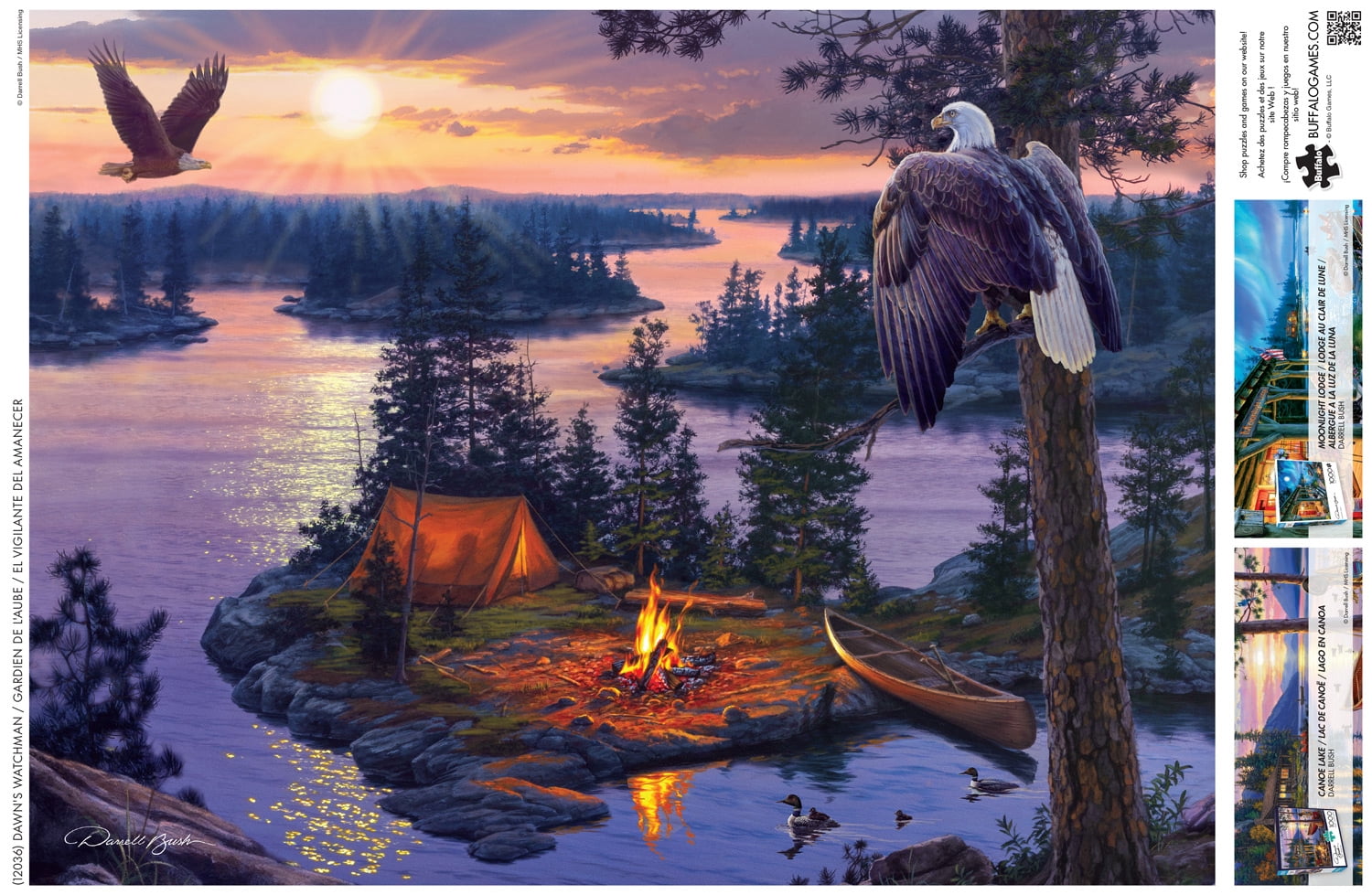 Buffalo Games 1000-Piece Darrell Bush Dawn's Watchman Interlocking Jigsaw Puzzle for Adults Ages 14+