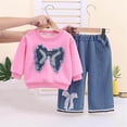 thumbnail image 4 of Cethrio Girls Cotton Outfit Sets, Fall 2 Piece Long Sleeve Casual Girls' Clothing Sets Hot Pink Size 0-12 Months, 4 of 6