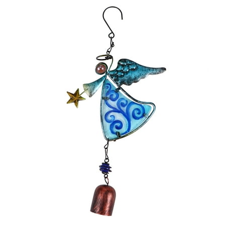 

NUOLUX 1pc Angel Stained Glass Wind Chimes Pendant Garden Balcony Outdoor Ornament