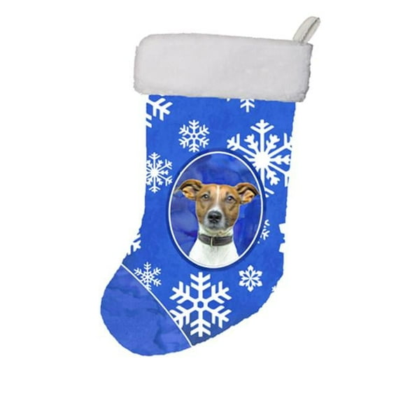 Winter Snowflakes Holiday Jack Russell Terrier Christmas Stocking