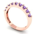 thumbnail image 2 of 0.63 ctw Wedding Band for Women - 14K Rose Gold Simulated Alexandrite Stackable Eternity Ring, 2 of 6