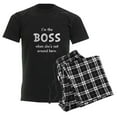 thumbnail image 6 of CafePress - Im The Boss Shes Not Around Men's Dark Pajamas - Men's Dark Loose Fit Cotton Pajama Set, 6 of 7