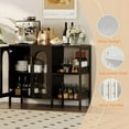 thumbnail image 4 of Storage Cabinet with Glass Doors, Modern Sideboard Buffet Cabinet with Adjustable Shelves for Living Room, Dining Room and Kitchen, 4 of 9