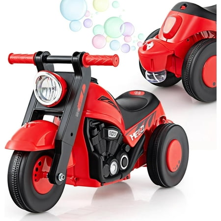 OLAKIDS Ride on Push Car, Foot-to-Floor Sliding Car for Toddlers Kids Motorcycle with Bubble Maker, Music, 3 Wheels Ride on Toys Gift for Boys Girls Aged 3-5 Years