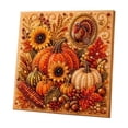 thumbnail image 2 of Fall Harvest Pearl Diamond Painting Kit with Frame, Autumn Pumpkin Sunflower Gem Art Craft for Adults Beginners Home Wall Decor(Style-B), 2 of 6