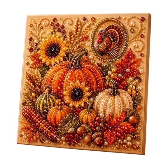 Halloween Diamond Art Pearl Painting Kit, DIY Pearl Art Painting, Halloween Pearl Diamond Painting Kits, Handmade Gem Dot Picture Craft for Home Wall Decor Pumpkin,B