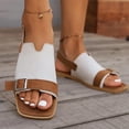 thumbnail image 2 of Summer New Plus-size One-line Buckle Matching Color To Wear Beach Sandals Summer Sandals White 40, 2 of 8
