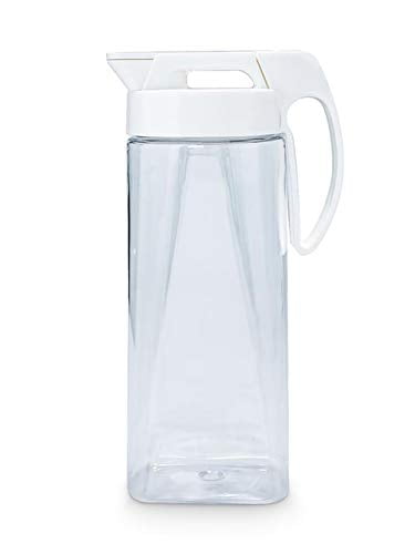 Dishwasher Safe - Pink High Heat Resistant One-touch Airtight Pitcher for Water 74oz Tea Leak Proof & Space Saving 2.3QT Coffee Other Hot or Cold Beverages