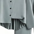 thumbnail image 6 of LEKWK Girls Formal 2 Piece Outfit Lapel Long Sleeve Button Down Pleated Top and Elastic Waist Straight Leg Pants Casual Matching Suit For Stage Performance, 6 of 6