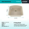 thumbnail image 4 of 23" x 21" Quartz Kitchen Sink, Single Bowl Sink, Drop-in Sink, Undermount Sink, Granite Kitchen Sink, Galaxy Beige Kitchen Sink, with Steel Grid and Basket Strainer, Lexicon Platinum LP-2321D-B, 4 of 7