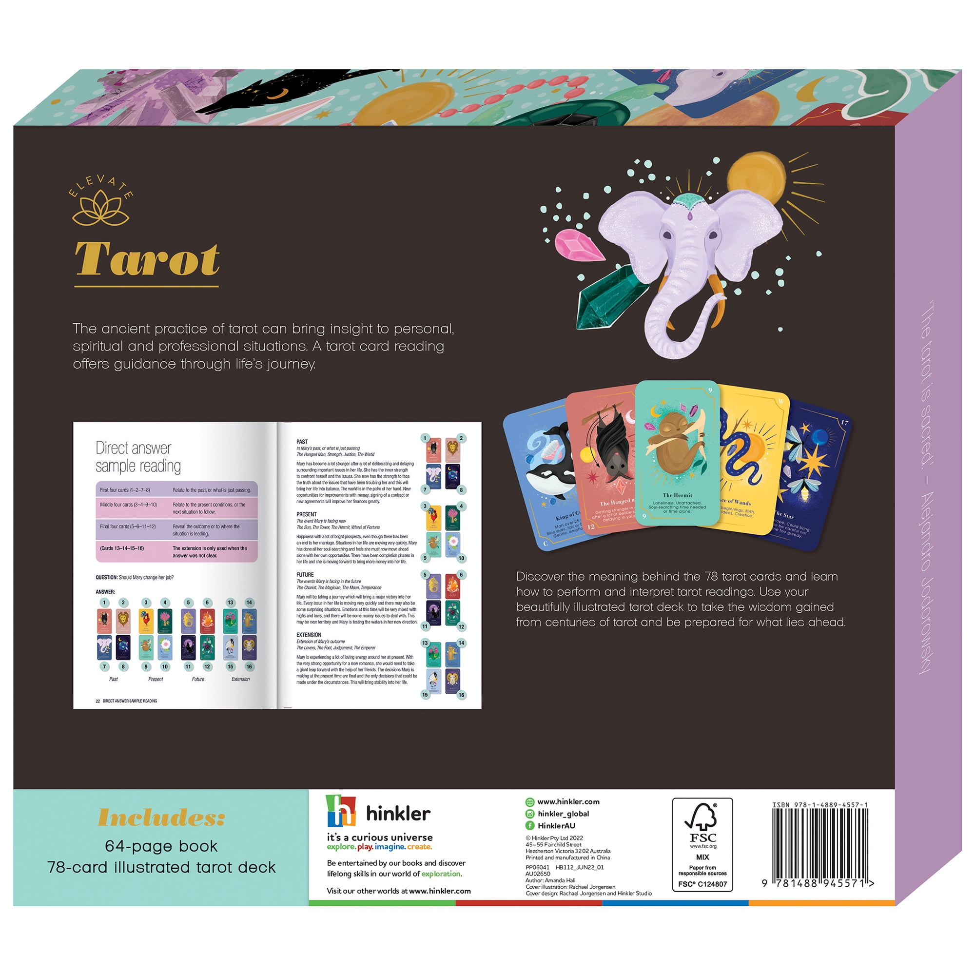 Elevate - Tarot Kit - Arcana and Readings for Adults - History and Origins of Tarot - Mental Health and Self Care Essentials - Tarot Cards - Adult Hobbies - Discover Divination