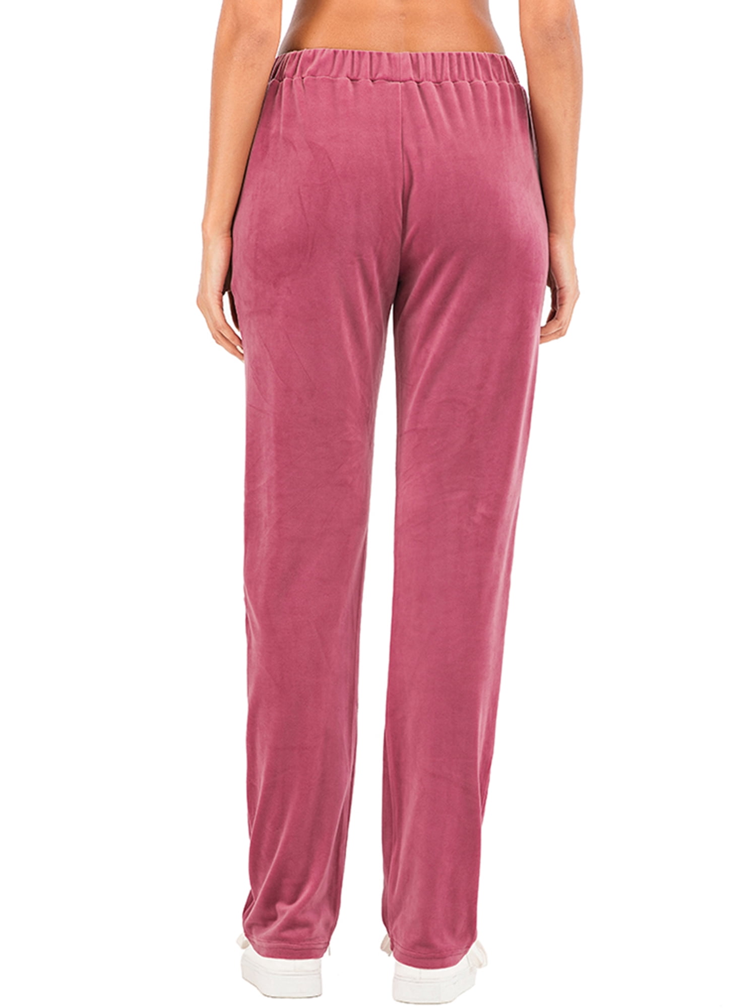 Velour Tracksuit Pants Elastic Waist 
