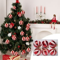 Nkmbld 6Pcs Shatterproof Christmas Balls Ornaments, Indoor Outdoor Shatterproof Christmas Ornaments, Xmars Party Wedding Suppiles, Red