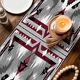 thumbnail image 5 of Red Grey Table Runner, White Bohemian Vintage Ethnic Texture Cotton Linen Kitchen Table Decoration Washable Dining Tabletop Runners for Home Party Decor 18x72 Inches, 5 of 9