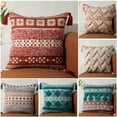 thumbnail image 5 of NAMZI Boho Tufted Decorative Throw Pillow Cover, Cozy Bohemian Cotton Canvas Cushion Cover Tassels Pillow Case Home Decor 17"X 17",02, 5 of 5