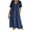 womens dresses summer-Dark Blue, variant on Summer Brilliant Summer Womens Dresses Plus Size Fashion Women Summer Casual V-Neck Solid Short Sleeve Button Pocket Cotton Linen Dress Gray XXXXXL