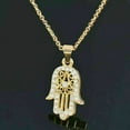 thumbnail image 3 of Forever Jewels 2Ct Round Cut Moissanite Women Hamsa Hand Pendant 14K Yellow Gold Plated, 3 of 3