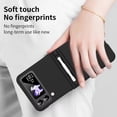 thumbnail image 2 of MonsDirect for 6.7 inch Samsung Galaxy Z Flip 3 5G 2021 Case with A Capacitance Pen, Two Hinge Protection Hard PC Back Anti-Drop Shockproof Full Coverage with S Pen Holder for Galaxy Z Flip 3, Black, 2 of 7