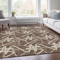 thumbnail image 6 of HomeRoots 675293 9 x 12 ft. Brown & Ivory Geometric Transitional Washable Machine Made Rectangle Area Rug with UV Protection, 6 of 9