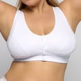 thumbnail image 5 of Front-Button Full-Cup Wireless Bra, Women's Plus Size Soft Cotton Comfort Bralette (1 PC) White 44, 5 of 5