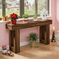 thumbnail image 4 of Farmhouse 63-Inch Wooden Console Table, Rustic Brown Rectangular Sofa Table Behind The Couch, Sturdy Entryway Table For Entrance, Hallway, Living Room, 4 of 7