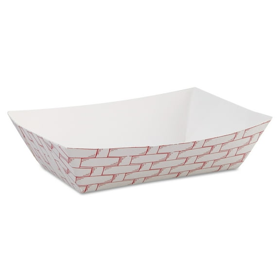 Boardwalk Paper Food Baskets, 6 oz Capacity, 3.78 x 4.3 x 1.08, Red/White, 1,000/Carton -BWK30LAG040