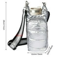 thumbnail image 7 of Water Bottle Carrier Sling Bag,32oz Crossbody Water Bottle Holder with Strap,Water Bottle Puffer Bag,Hand-free Water Bottle Pouch Water Bottle Sling Bag for Walking Hiking(Silver), 7 of 7