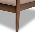 thumbnail image 6 of Baxton Studio Venza Mid-Century Modern Walnut Wood Light Brown Fabric Upholstered 2-Seater Loveseat, 6 of 15
