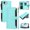 Mint Green, variant on For iPhone 17 Wallet Phone Case-PU Leather Magnetic Flip Cover with 9 Credit Card Slots,Zipper Pocket & Detachable Wrist Strap,Shockproof,Dark Blue,For iPhone 17