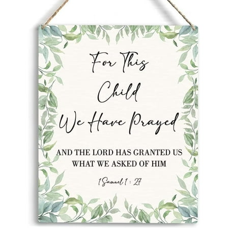 Nursery Decor For Girls Boys Baby Girl Room Decor For Nursery Christian Nursery Wall Art For This Child We Have Prayed Wooden Hanging Sign Bible Verse Wall Art Sign For Kids Home 8x10 Inch