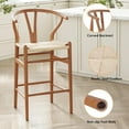 thumbnail image 5 of Farini Wishbone Counter Height Barstool, Fully Assembled Weave Bar Chair with Wooden Frame, for Kitchen Island, Dining Room, Bar, Single, Walnut, 5 of 7