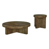 Kinkaid 2-piece Solid Wood Coffee and End Table Set Brown