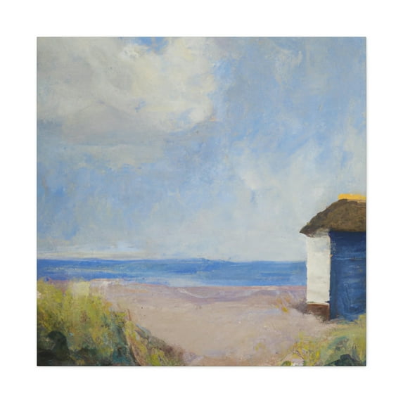 Beach Hut at Sunset - Canvas