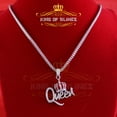 thumbnail image 3 of King of Blings Queen White Moissanite Necklace Pendants 2.00 ct. t.w. 925 Sterling, Sterling Silver (Gift Box), 3 of 11