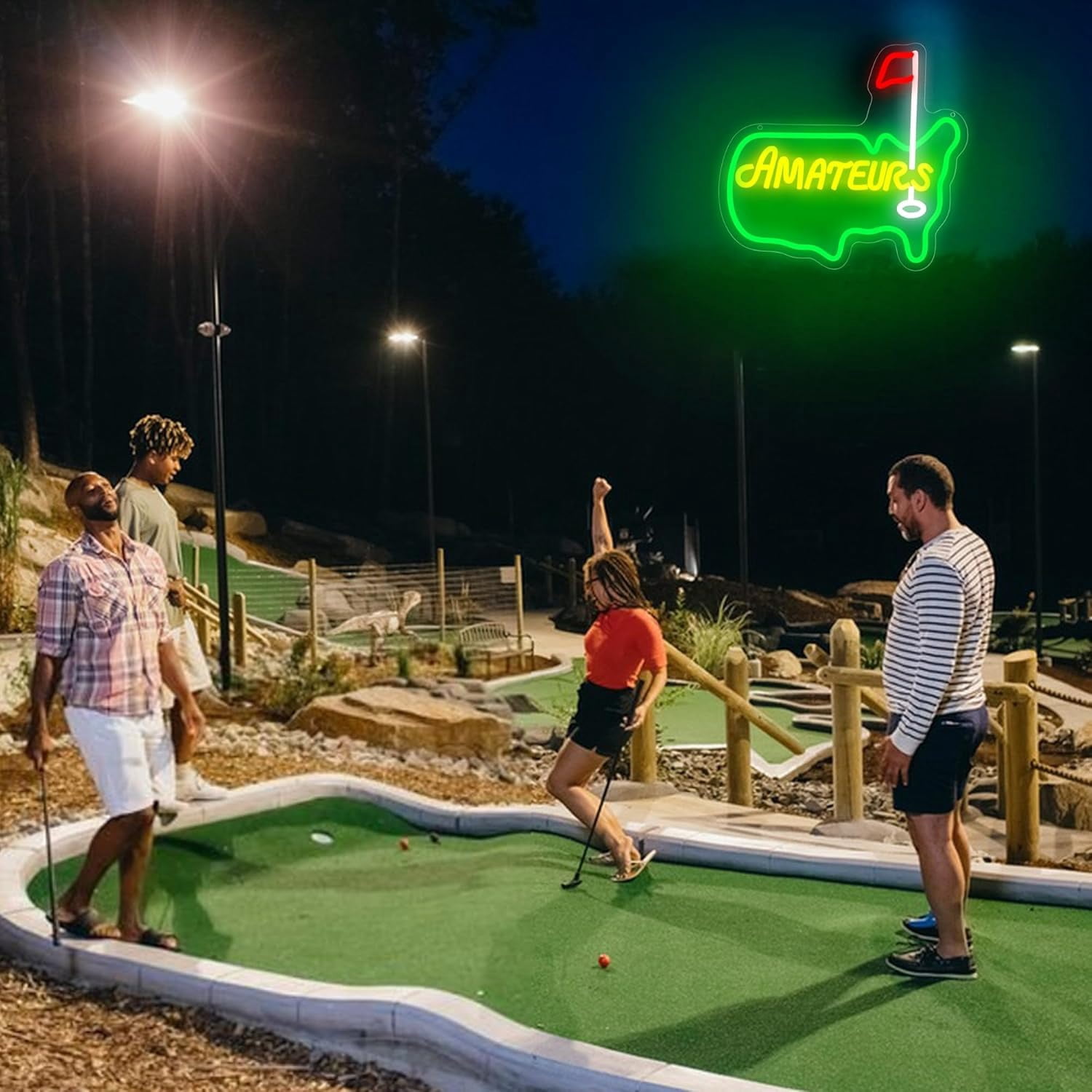 Master Neon Sign for Wall Decor Golf Neon Light for Man Cave Dimmable LED Light Up Sign for Golf Course Gym Club Bedroom Office Park Party Club Decor Birthday Gifts Art Size13.3 * 14.1In(WZCP067)
