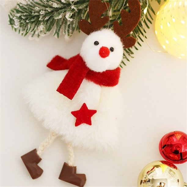 Teissuly Christmas Decoration Pendant Old Man Snowman Elk Small Hanging Plush Fabric Christmas Tree Accessories Decoration Teissuly WER202310234243