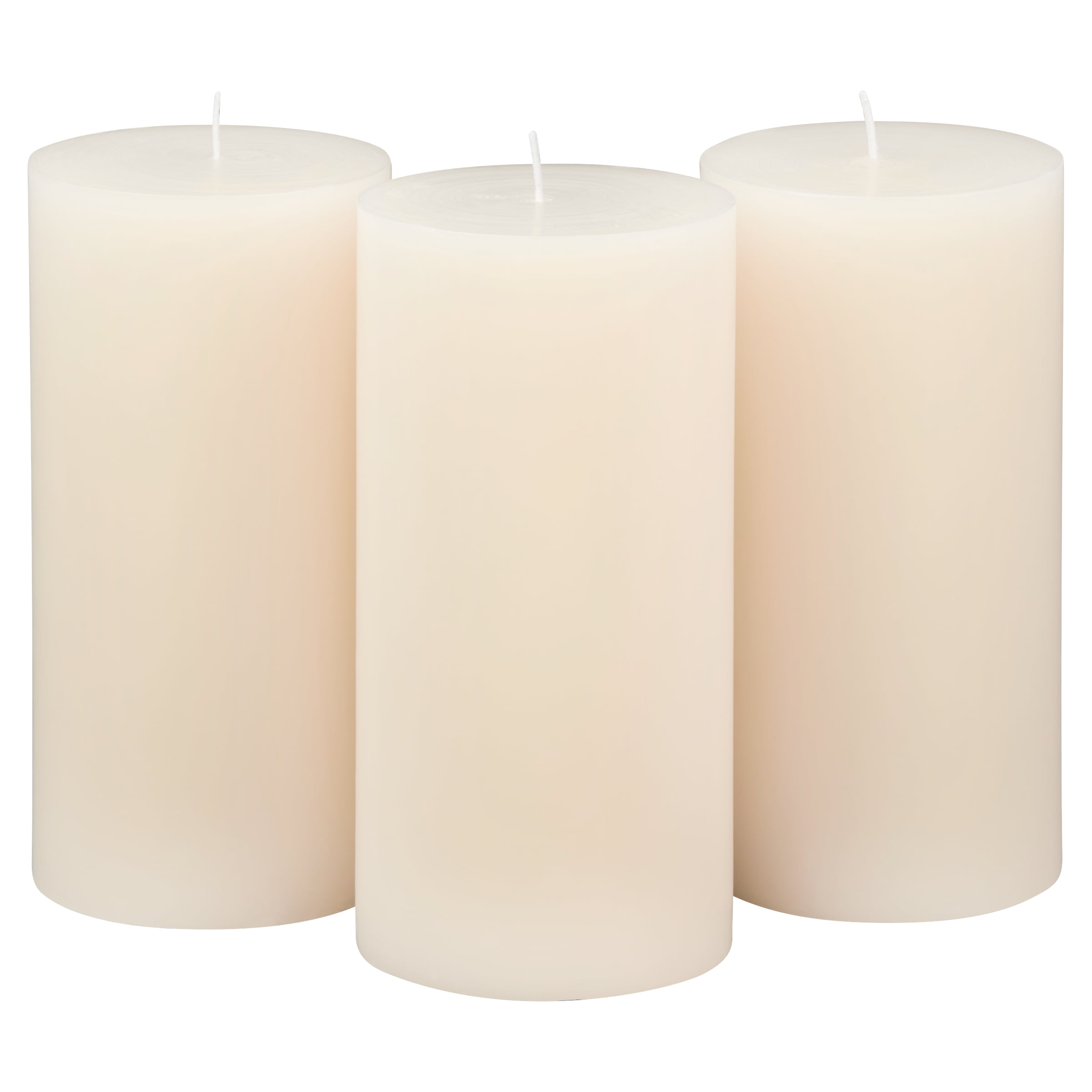 (3 pack) Mainstays Unscented Pillar Candles, 3 x 6 in, Ivory, 3 Count