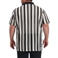 thumbnail image 3 of INSPIRE CHIC Men's Big & Tall Striped Button Down Short Sleeve Summer Shirts XL Black, 3 of 5