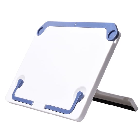 Marte Vanci White Plastic Book Stand, Modern Adjustable Foldable Anti-Slip Reading Holder for Desk, Office & Home