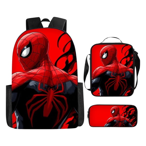 3-Piece Casual Backpack Set - Large Capacity Bookbag with Crossbody Bag & Accessories Pouch, Fashion Travel Daypack for Work, Gym & Weekend (Age 6 )